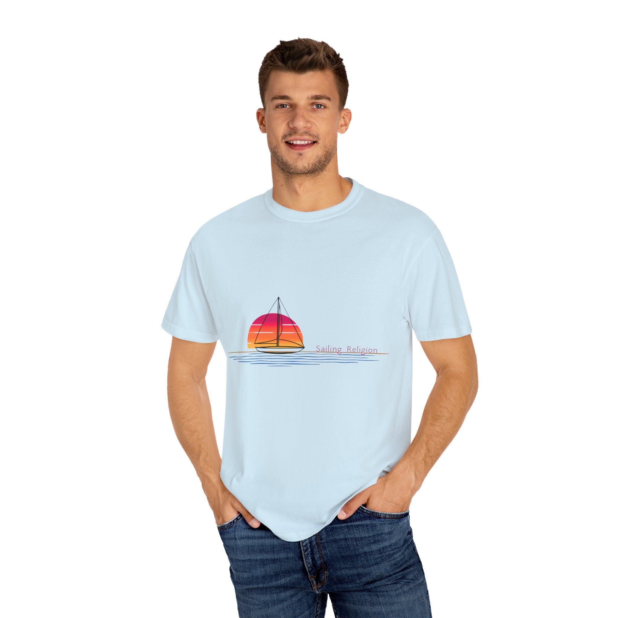 Sailing Religion single line designs Unisex T-shirt