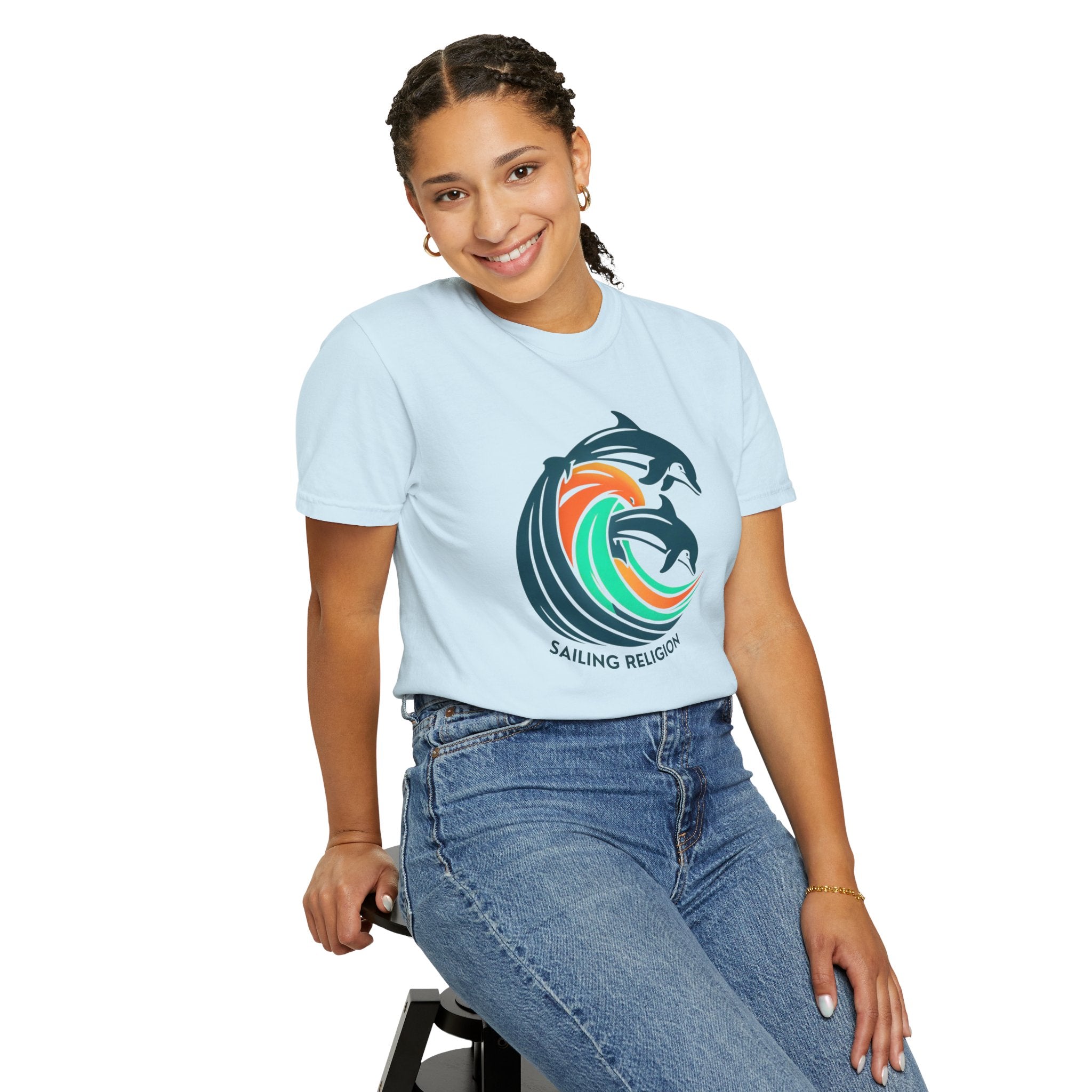 Sailing Religion dolphin Unisex Garment-Dyed T-shirt